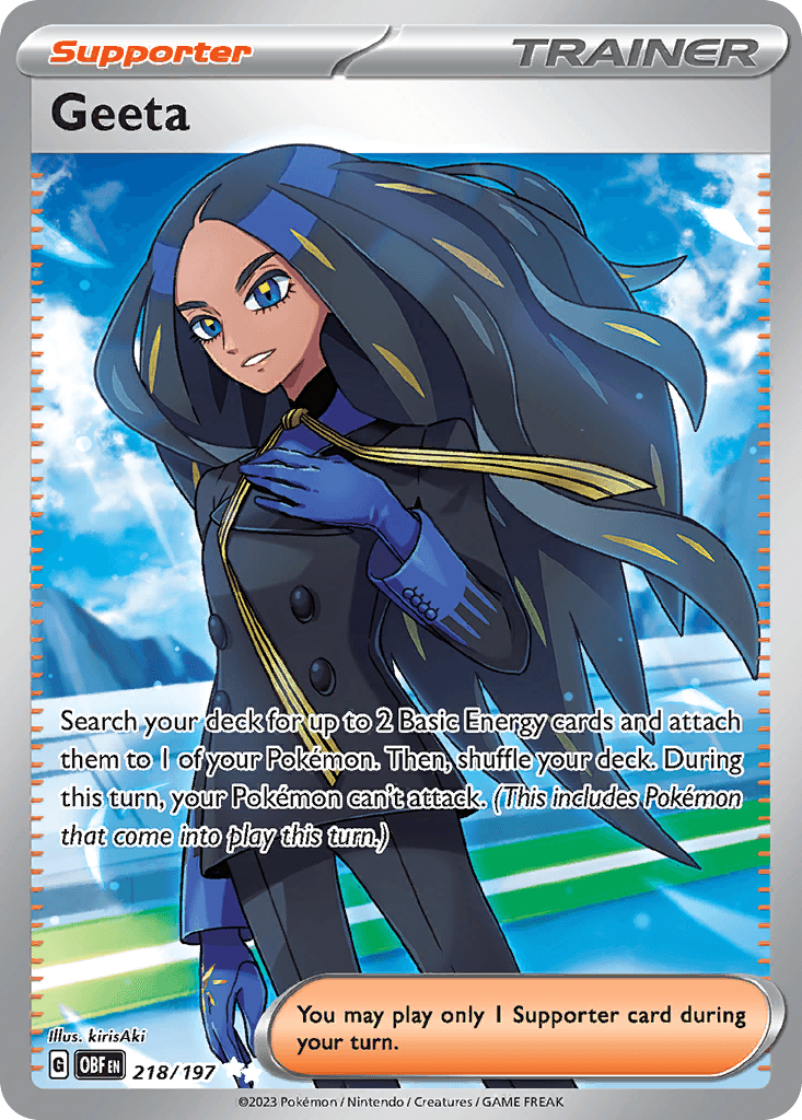 Geeta - 218/197 — SV03: Obsidian Flames Pokémon TCG card by kirisAki