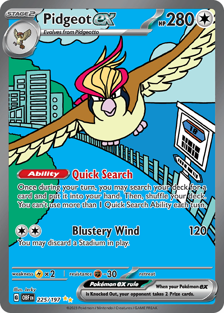 Pidgeot ex - 225/197 — SV03: Obsidian Flames Pokémon TCG card by Jerky