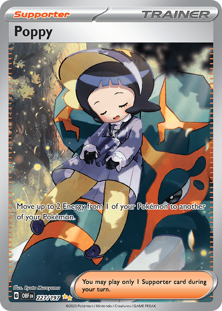 Poppy - 227/197 — SV03: Obsidian Flames Pokémon TCG card by Ryota Murayama