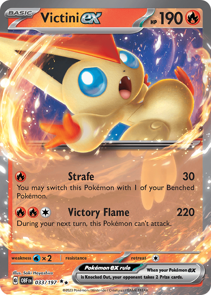 Victini ex — SV03: Obsidian Flames Pokémon TCG card by Saki Hayashiro