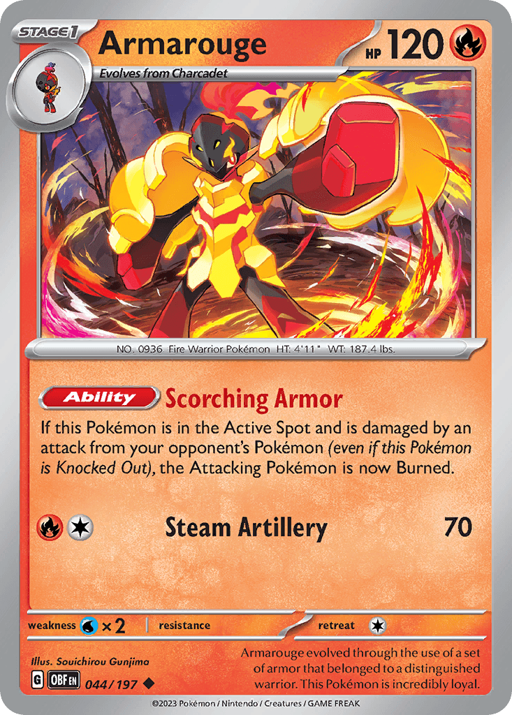 Armarouge — SV03: Obsidian Flames Pokémon TCG card by Souichirou Gunjima