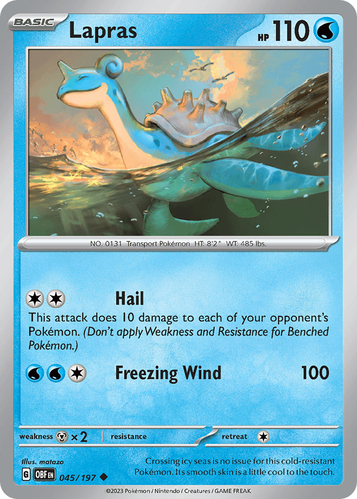 Lapras — SV03: Obsidian Flames Pokémon TCG card by matazo