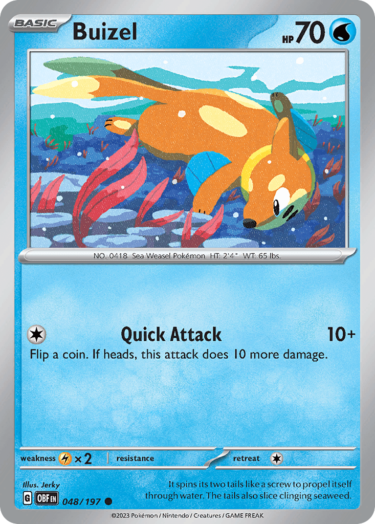 Buizel — SV03: Obsidian Flames Pokémon TCG card by Jerky