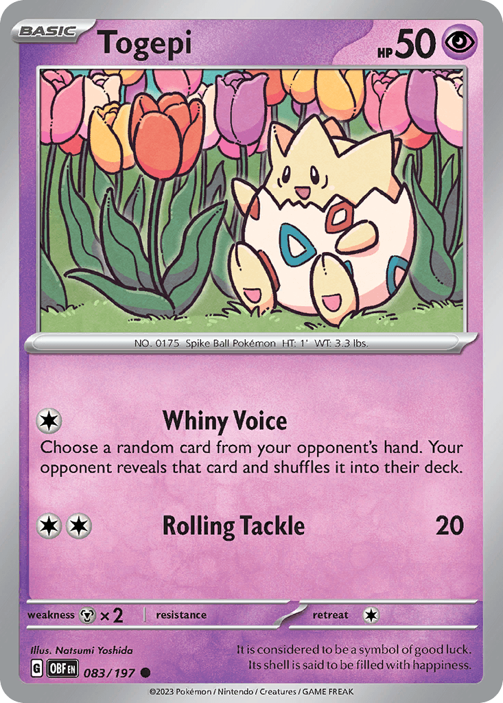 Togepi — SV03: Obsidian Flames Pokémon TCG card by Natsumi Yoshida