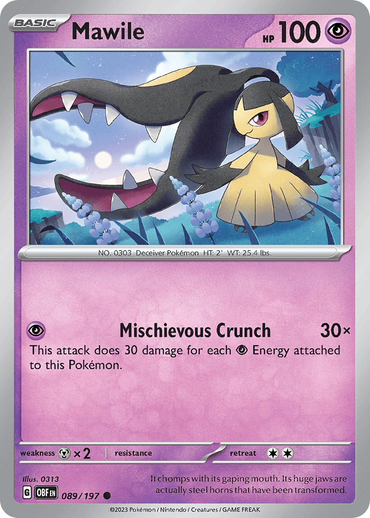 Mawile - 089/197 — SV03: Obsidian Flames Pokémon TCG card by 0313