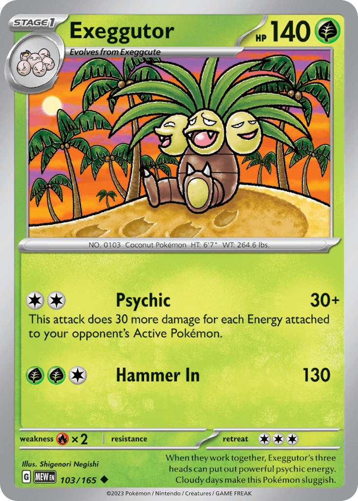 Exeggutor — SV: Scarlet & Violet 151 Pokémon TCG card by Shigenori Negishi
