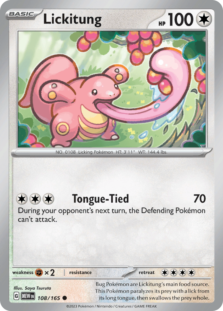 Lickitung — SV: Scarlet & Violet 151 Pokémon TCG card by Saya Tsuruta
