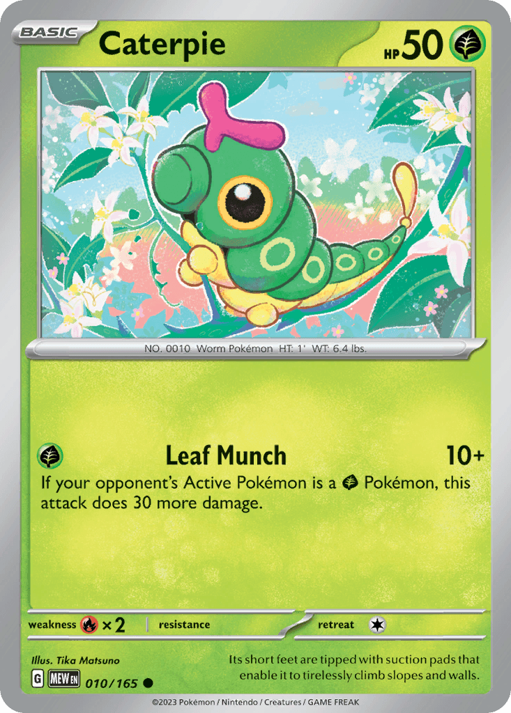 Caterpie - 010/165 — SV: Scarlet & Violet 151 Pokémon TCG card by Tika Matsuno