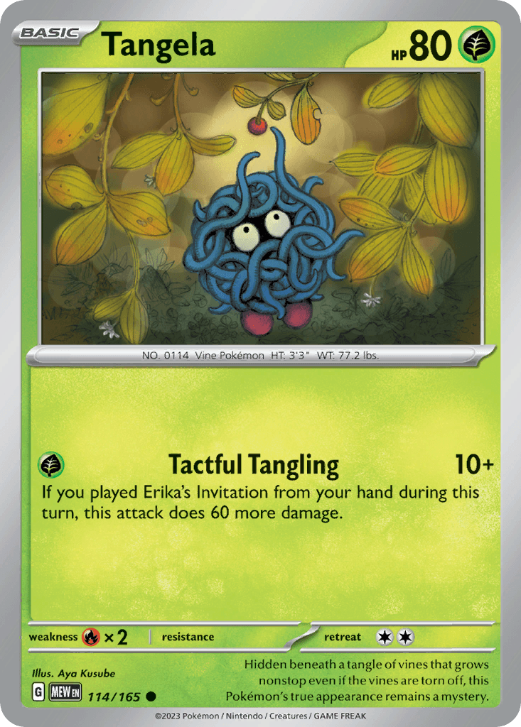 Tangela - 114/165 — SV: Scarlet & Violet 151 Pokémon TCG card by Aya Kusube