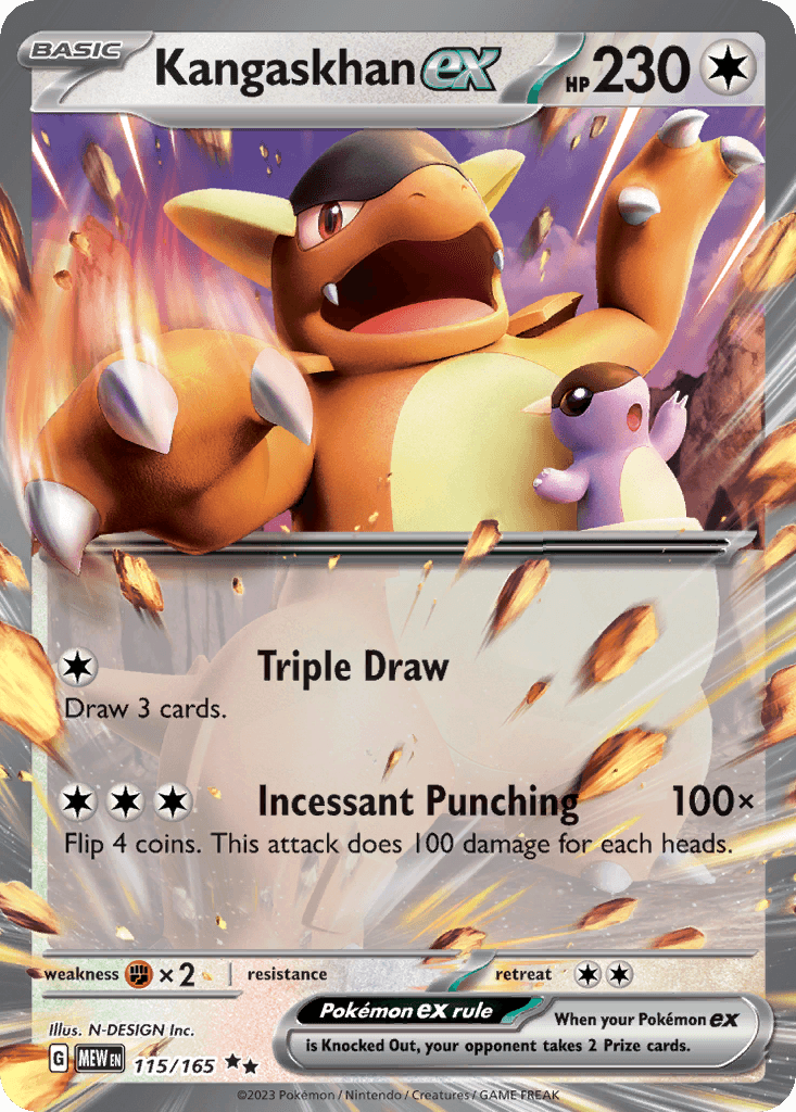 Kangaskhan ex - 115/165 — SV: Scarlet & Violet 151 Pokémon TCG card by N-DESIGN Inc.