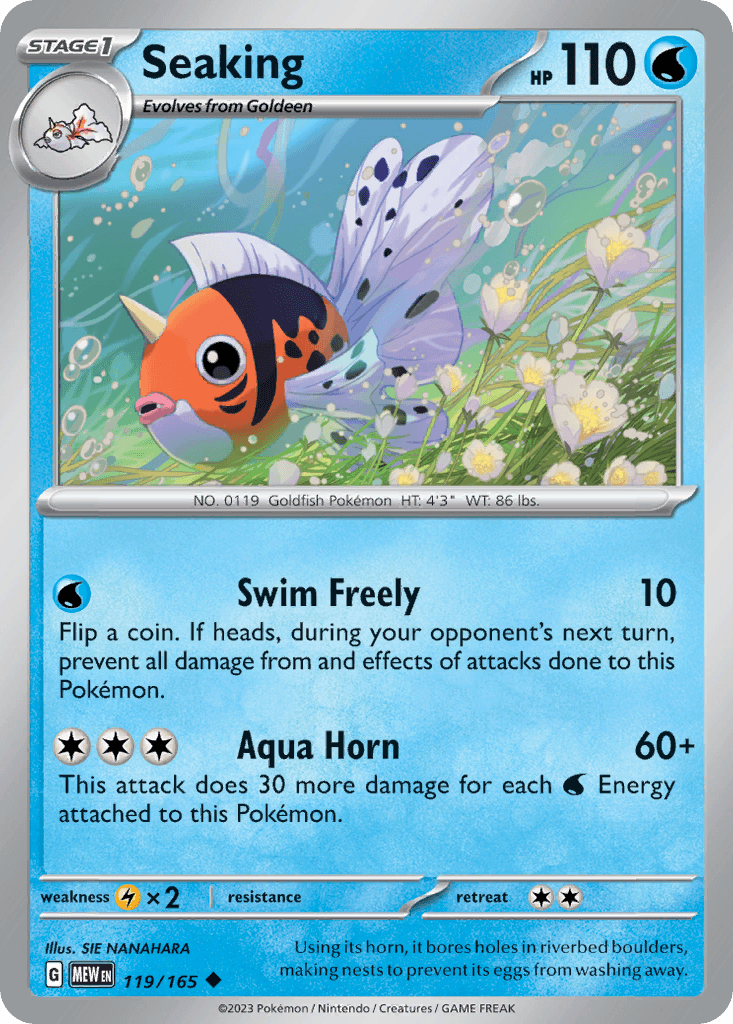 Seaking — SV: Scarlet & Violet 151 Pokémon TCG card by SIE NANAHARA