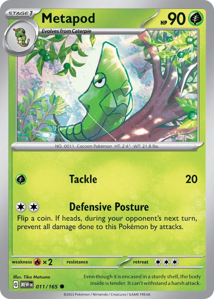 Metapod — SV: Scarlet & Violet 151 Pokémon TCG card by Tika Matsuno