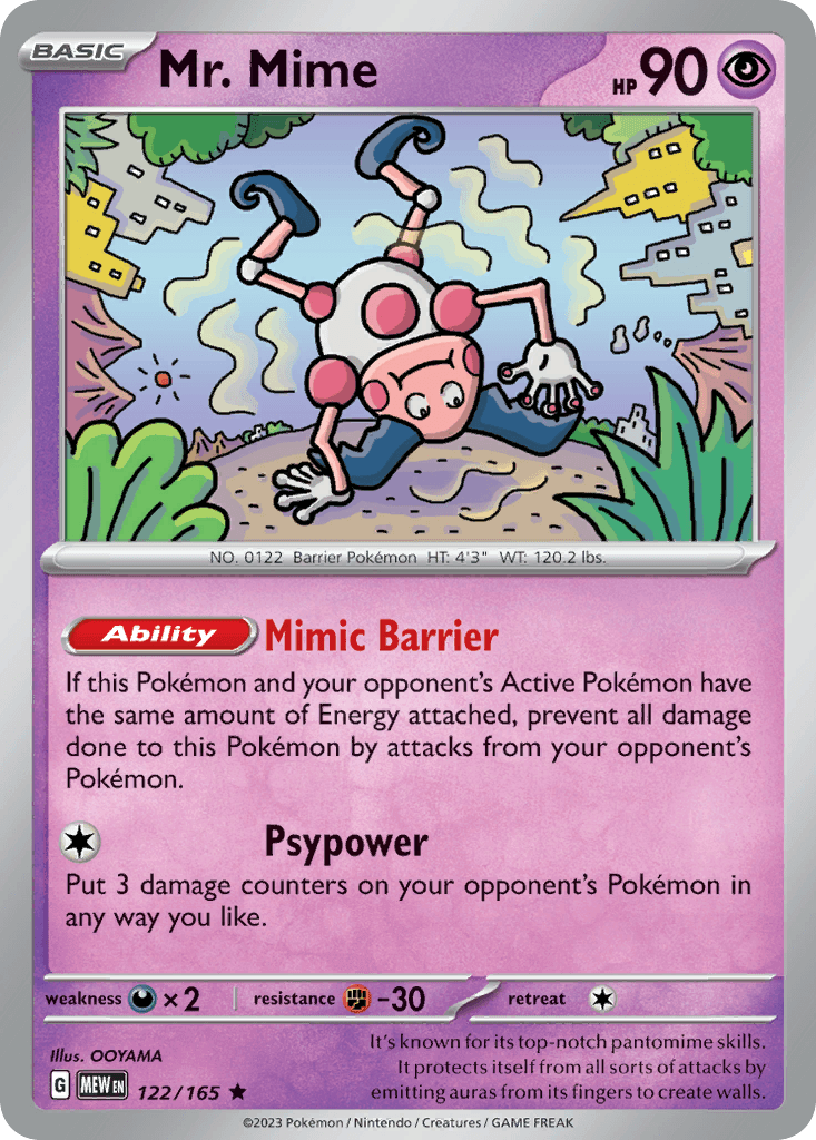Mr. Mime - 122/165 — SV: Scarlet & Violet 151 Pokémon TCG card by OOYAMA