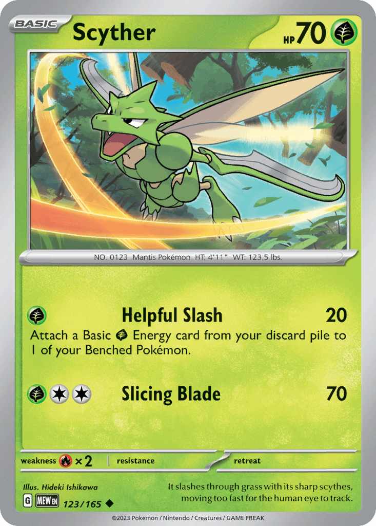Scyther — SV: Scarlet & Violet 151 Pokémon TCG card by Hideki Ishikawa