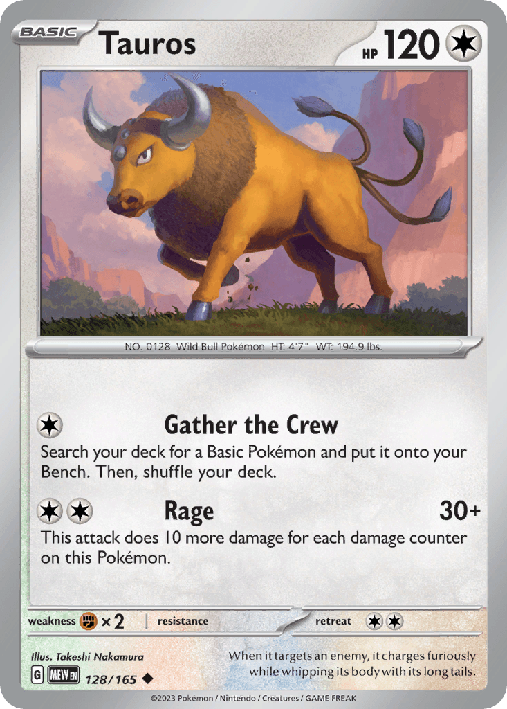Tauros — SV: Scarlet & Violet 151 Pokémon TCG card by Takeshi Nakamura