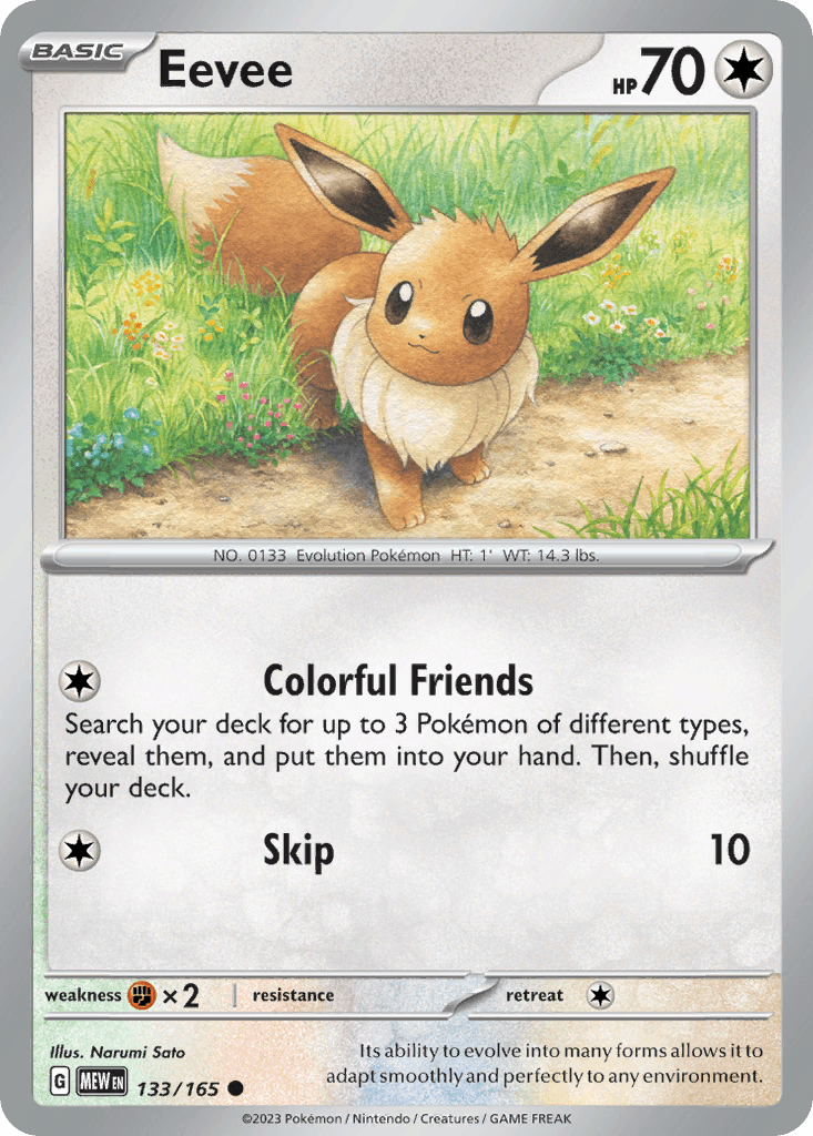 Eevee — SV: Scarlet & Violet 151 Pokémon TCG card by Narumi Sato