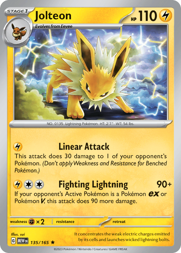 Jolteon — SV: Scarlet & Violet 151 Pokémon TCG card by sui