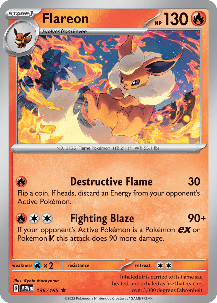 Flareon — SV: Scarlet & Violet 151 Pokémon TCG card by Ryota Murayama