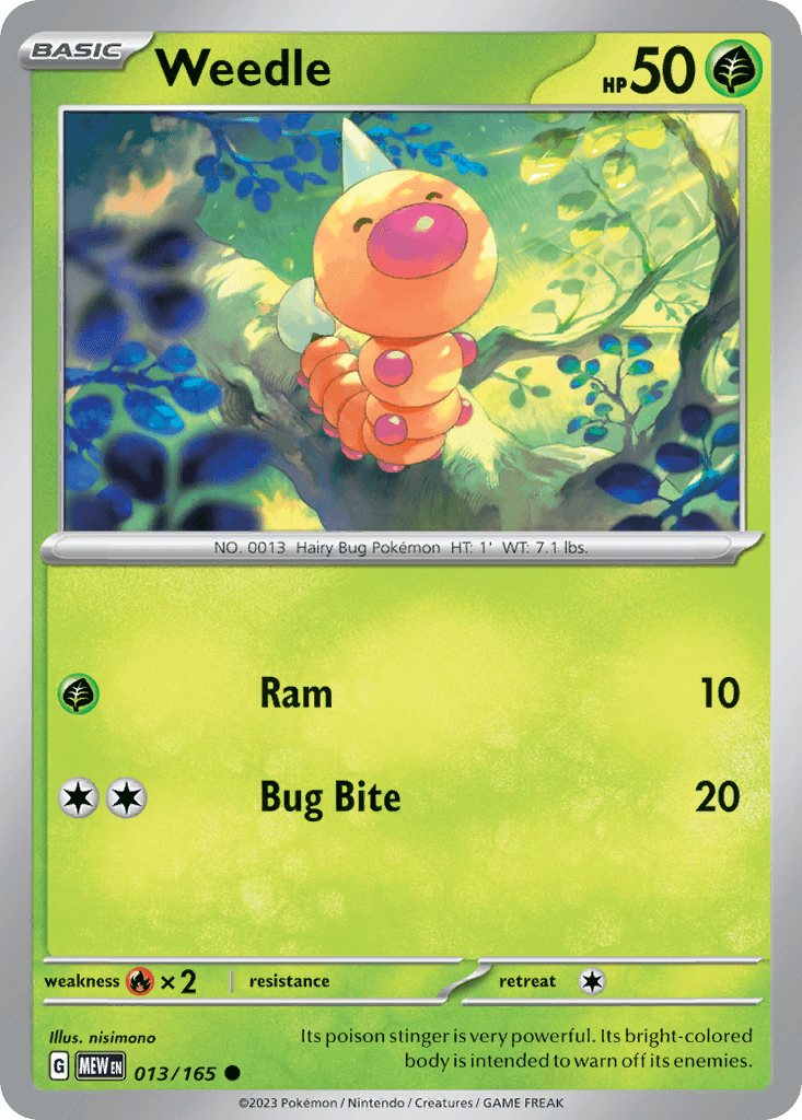 Weedle — SV: Scarlet & Violet 151 Pokémon TCG card by nisimono