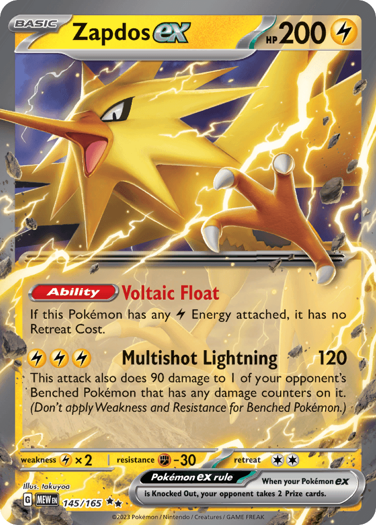 Zapdos ex - 145/165 — SV: Scarlet & Violet 151 Pokémon TCG card by takuyoa