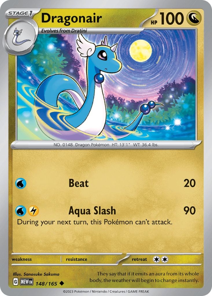 Dragonair - 148/165 — SV: Scarlet & Violet 151 Pokémon TCG card by Sanosuke Sakuma