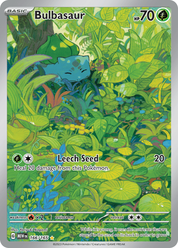 Bulbasaur - 166/165 — SV: Scarlet & Violet 151 Pokémon TCG card by Yoriyuki Ikegami
