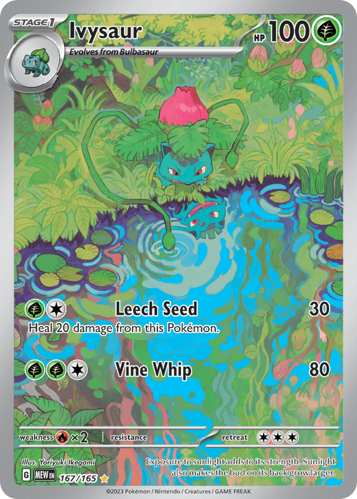 Ivysaur - 167/165 — SV: Scarlet & Violet 151 Pokémon TCG card by Yoriyuki Ikegami