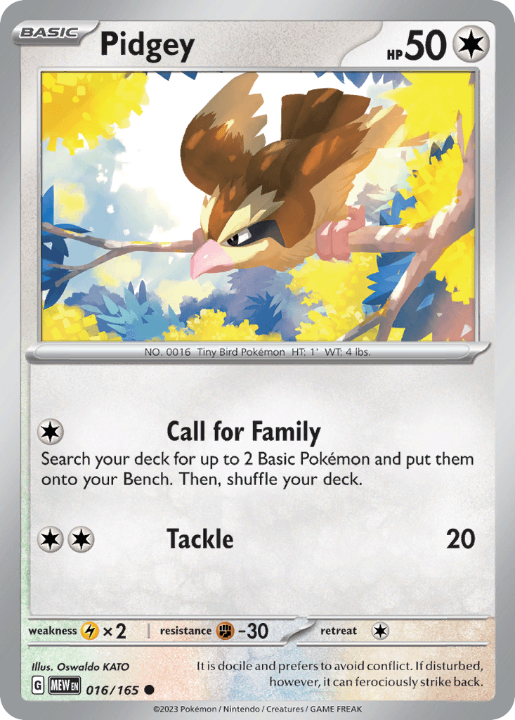 Pidgey — SV: Scarlet & Violet 151 Pokémon TCG card by Oswaldo KATO