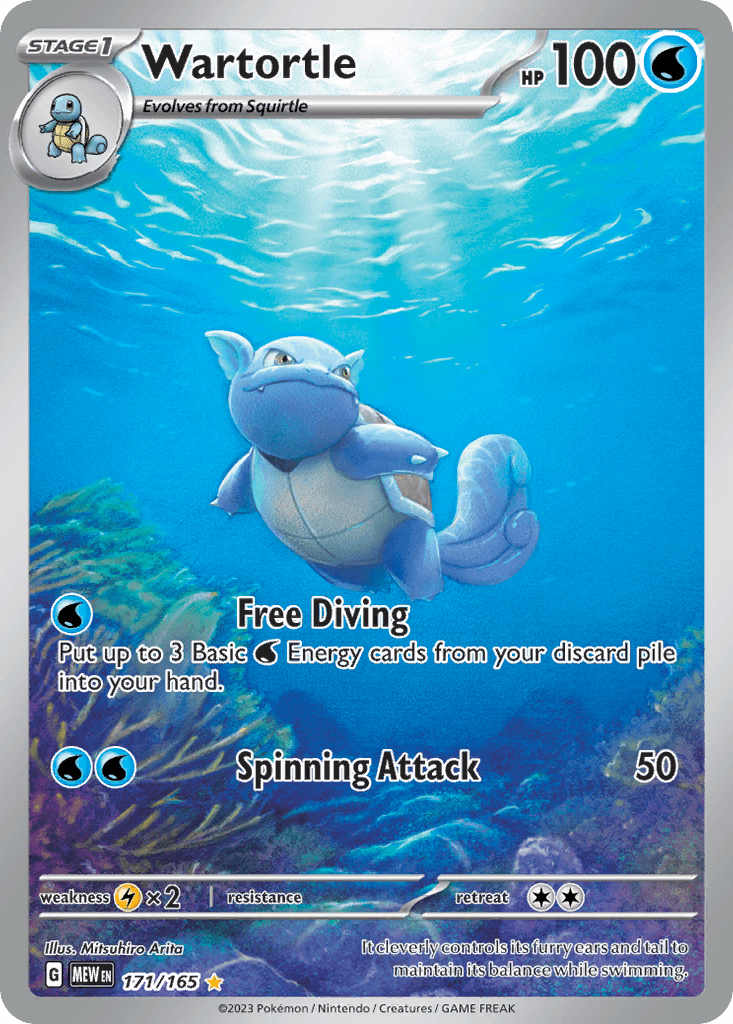 Wartortle - 171/165 — SV: Scarlet & Violet 151 Pokémon TCG card by Mitsuhiro Arita