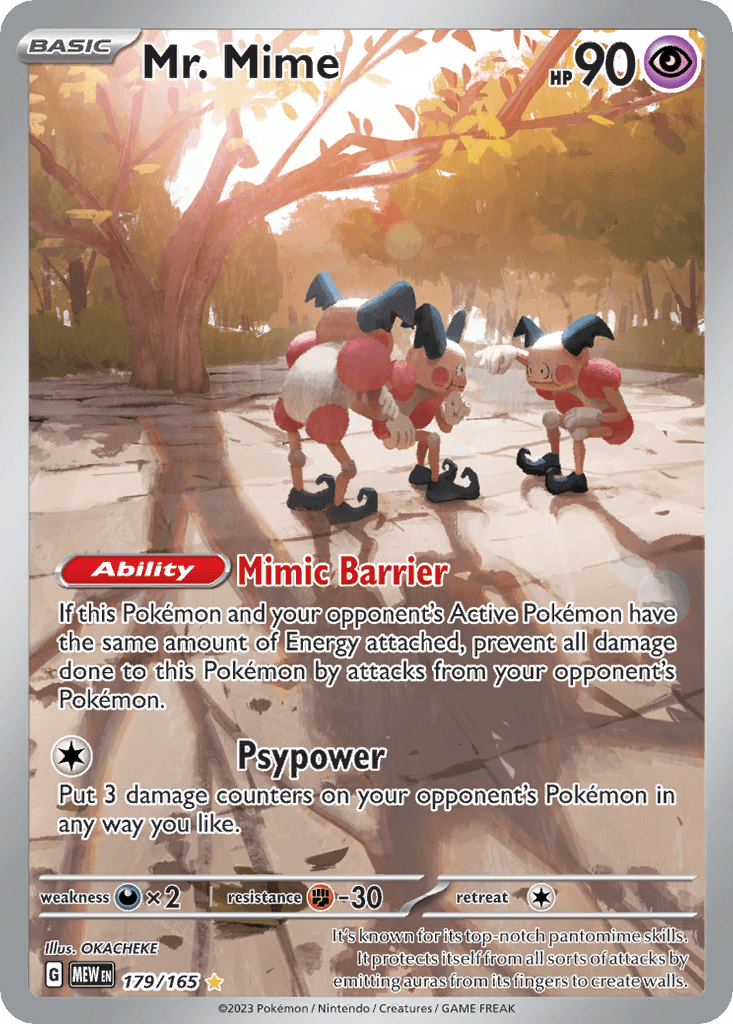Mr. Mime - 179/165 — SV: Scarlet & Violet 151 Pokémon TCG card by OKACHEKE