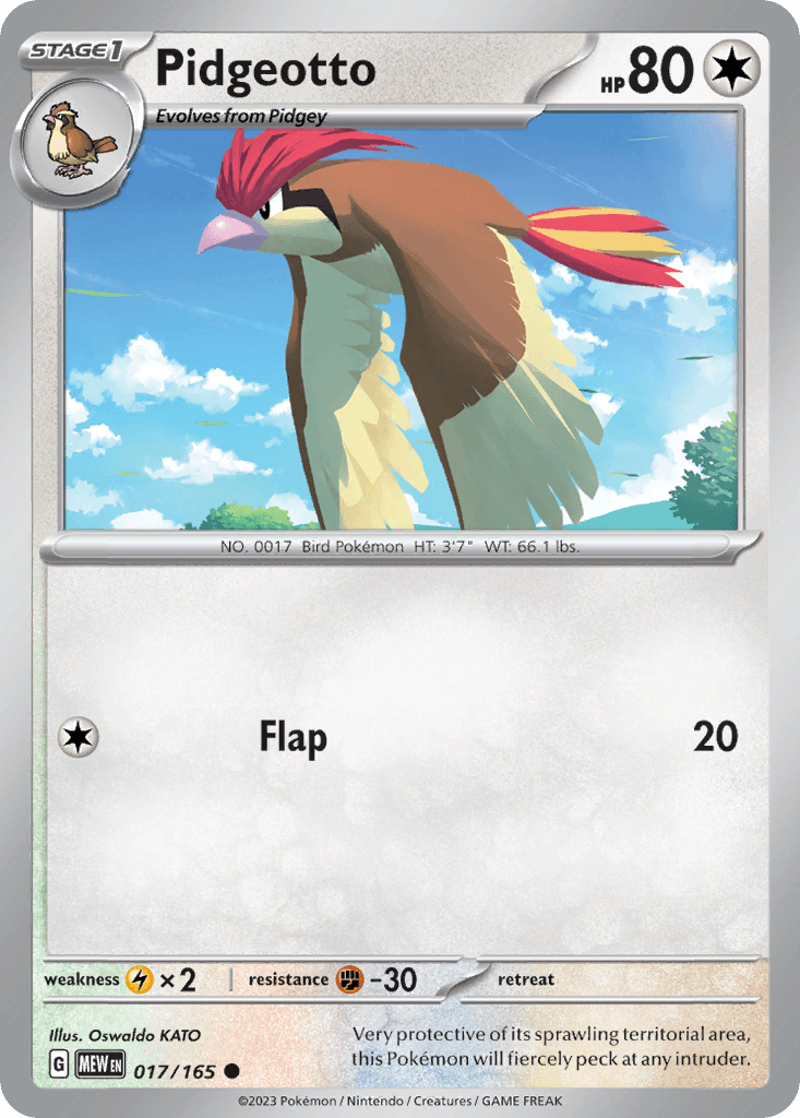 Pidgeotto — SV: Scarlet & Violet 151 Pokémon TCG card by Oswaldo KATO
