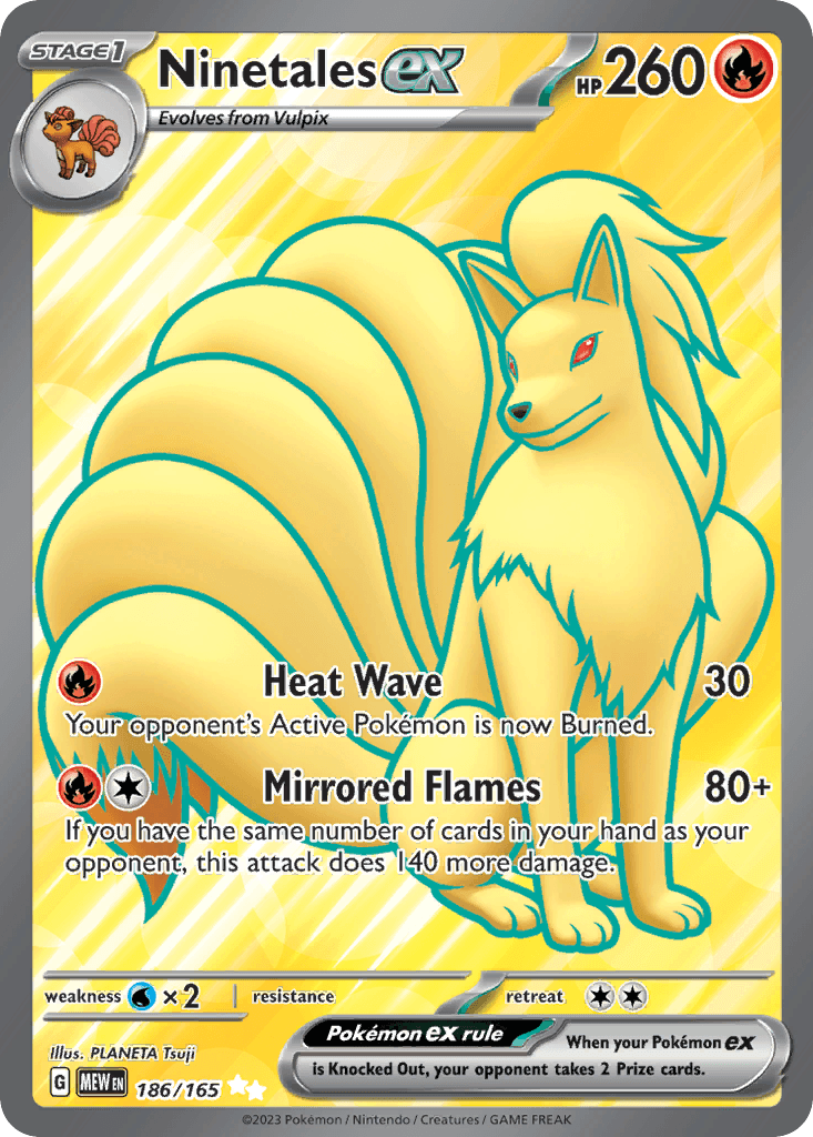 Ninetales ex - 186/165 — SV: Scarlet & Violet 151 Pokémon TCG card by PLANETA Tsuji