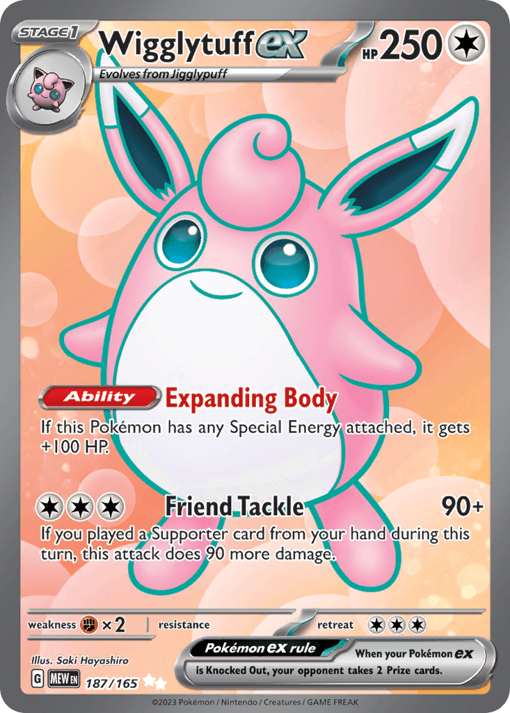 Wigglytuff ex - 187/165 — SV: Scarlet & Violet 151 Pokémon TCG card by Saki Hayashiro