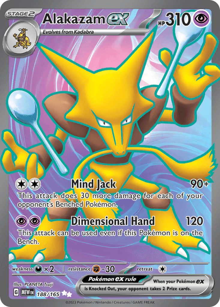 Alakazam ex - 188/165 — SV: Scarlet & Violet 151 Pokémon TCG card by PLANETA Tsuji