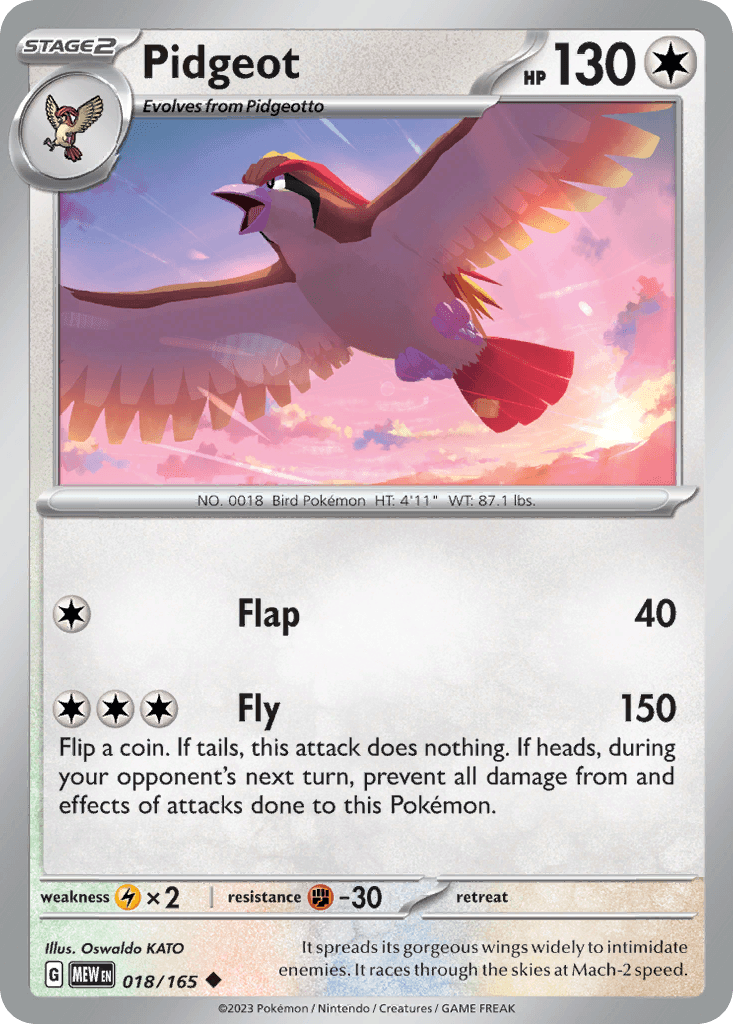 Pidgeot — SV: Scarlet & Violet 151 Pokémon TCG card by Oswaldo KATO