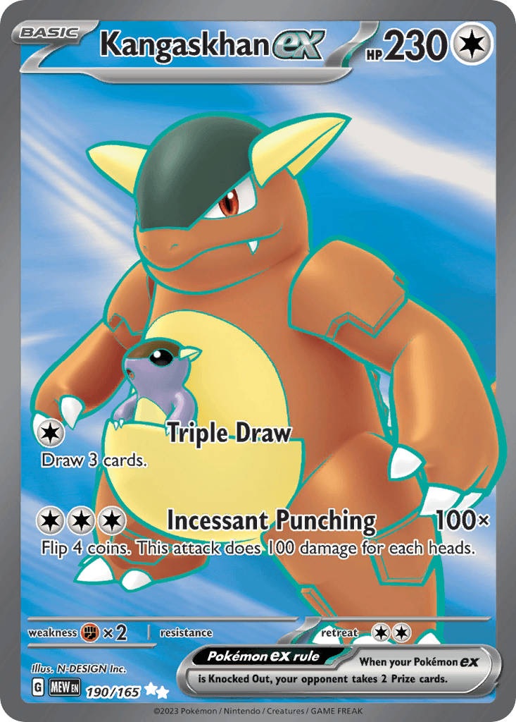 Kangaskhan ex - 190/165 — SV: Scarlet & Violet 151 Pokémon TCG card by N-DESIGN Inc.