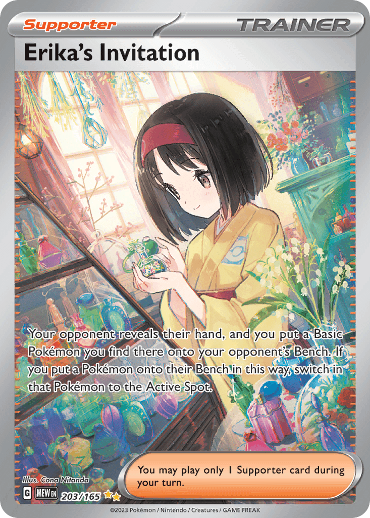 Erika's Invitation - 203/165 — SV: Scarlet & Violet 151 Pokémon TCG card by Cona Nitanda