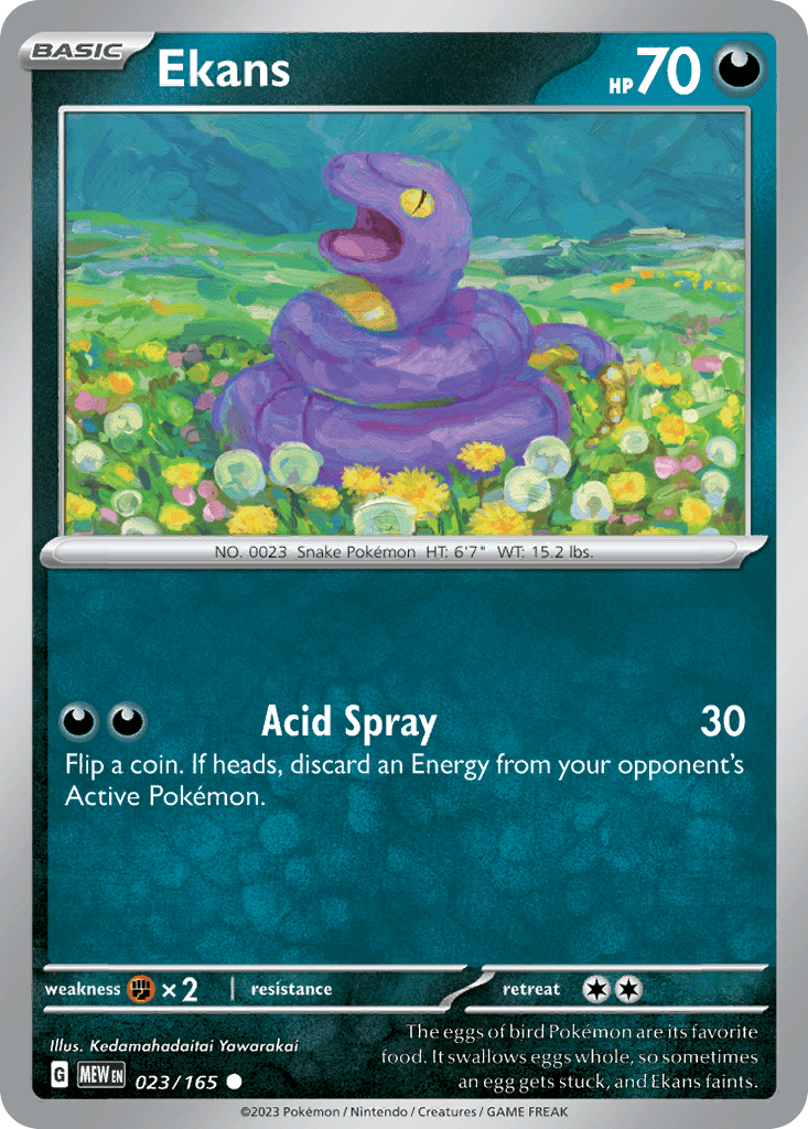 Ekans — SV: Scarlet & Violet 151 Pokémon TCG card by Kedamahadaitai Yawarakai