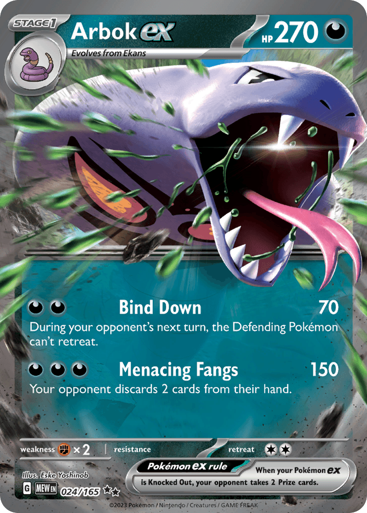 Arbok ex - 024/165 — SV: Scarlet & Violet 151 Pokémon TCG card by Eske Yoshinob