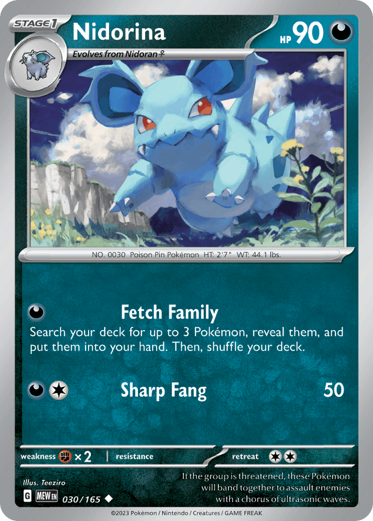 Nidorina — SV: Scarlet & Violet 151 Pokémon TCG card by Teeziro