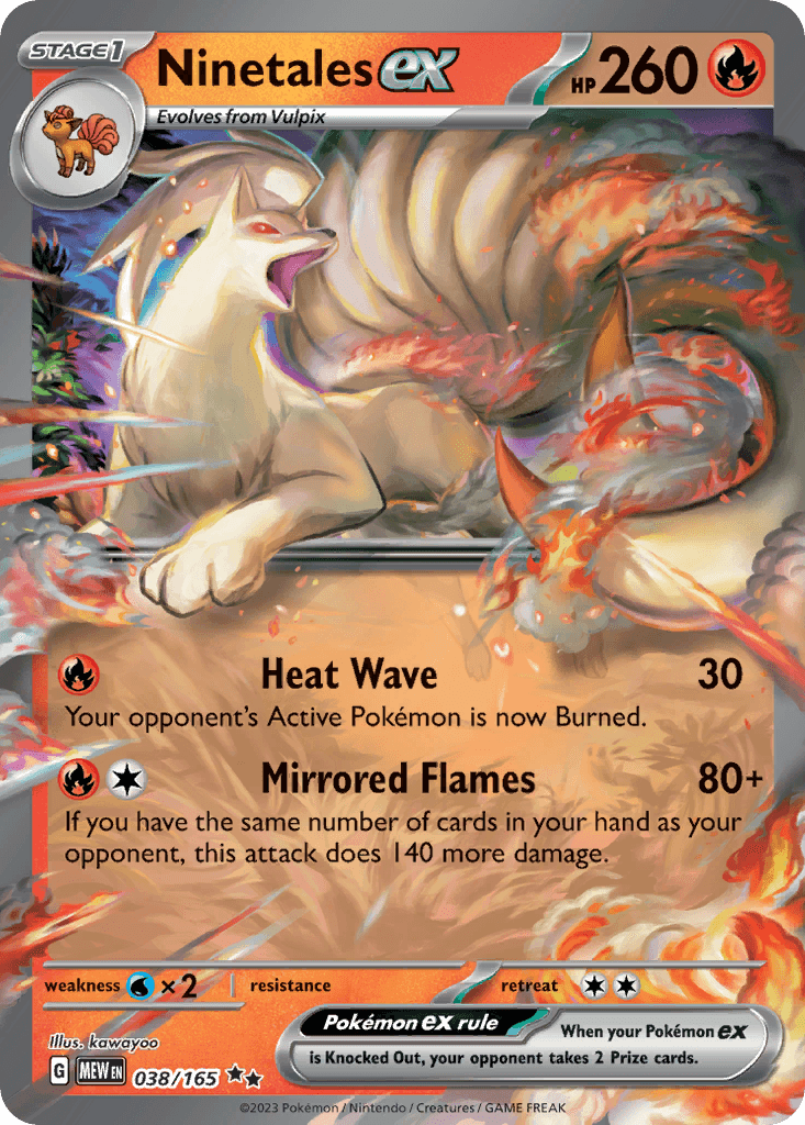 Ninetales ex - 038/165 — SV: Scarlet & Violet 151 Pokémon TCG card by kawayoo