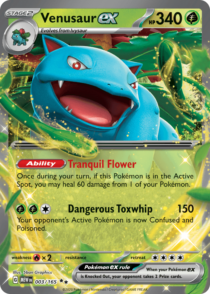 Venusaur ex - 003/165 — SV: Scarlet & Violet 151 Pokémon TCG card by 5ban Graphics