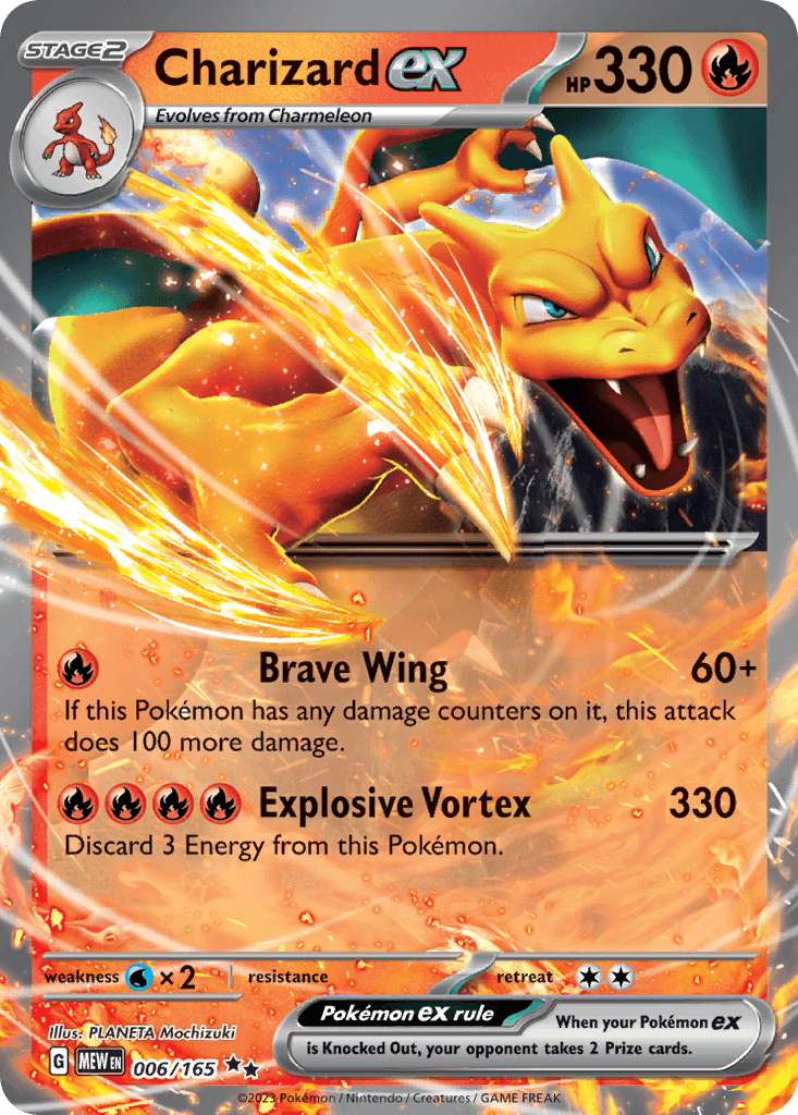Charizard ex - 006/165 — SV: Scarlet & Violet 151 Pokémon TCG card by PLANETA Mochizuki