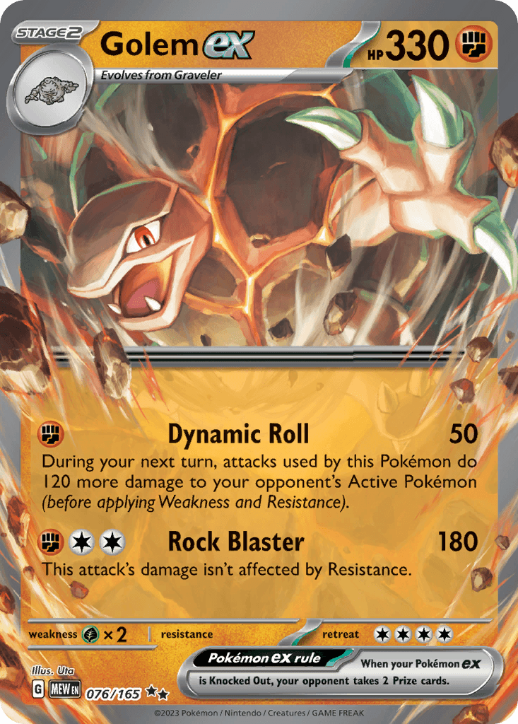 Golem ex - 076/165 — SV: Scarlet & Violet 151 Pokémon TCG card by Uta