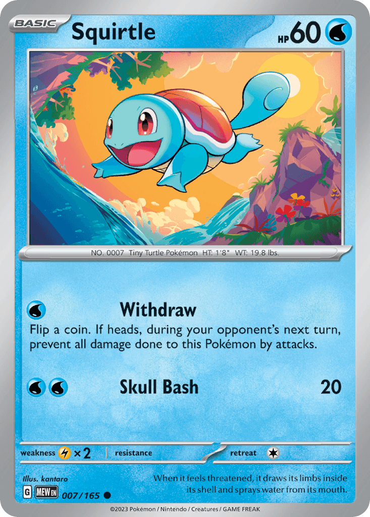 Squirtle - 007/165 — SV: Scarlet & Violet 151 Pokémon TCG card by kantaro