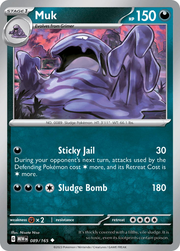 Muk — SV: Scarlet & Violet 151 Pokémon TCG card by Nisota Niso