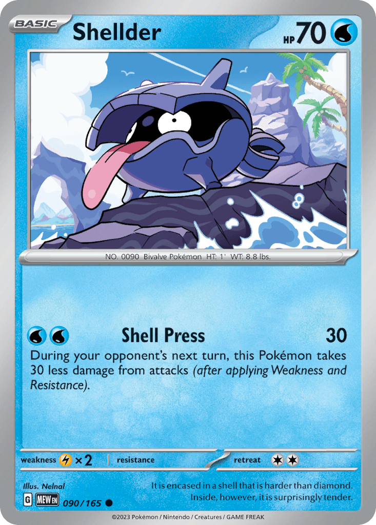 Shellder — SV: Scarlet & Violet 151 Pokémon TCG card by Nelnal