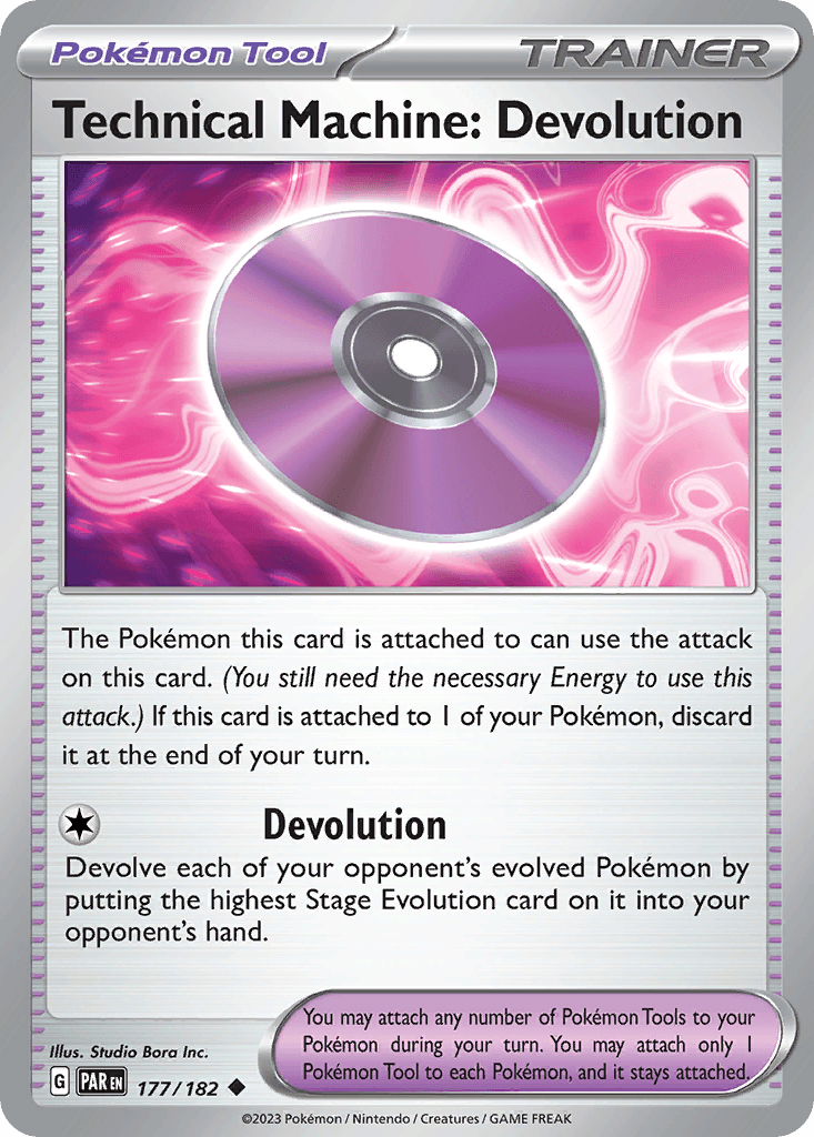 Technical Machine: Devolution — Prize Pack Series Cards Pokémon TCG card by Studio Bora Inc.