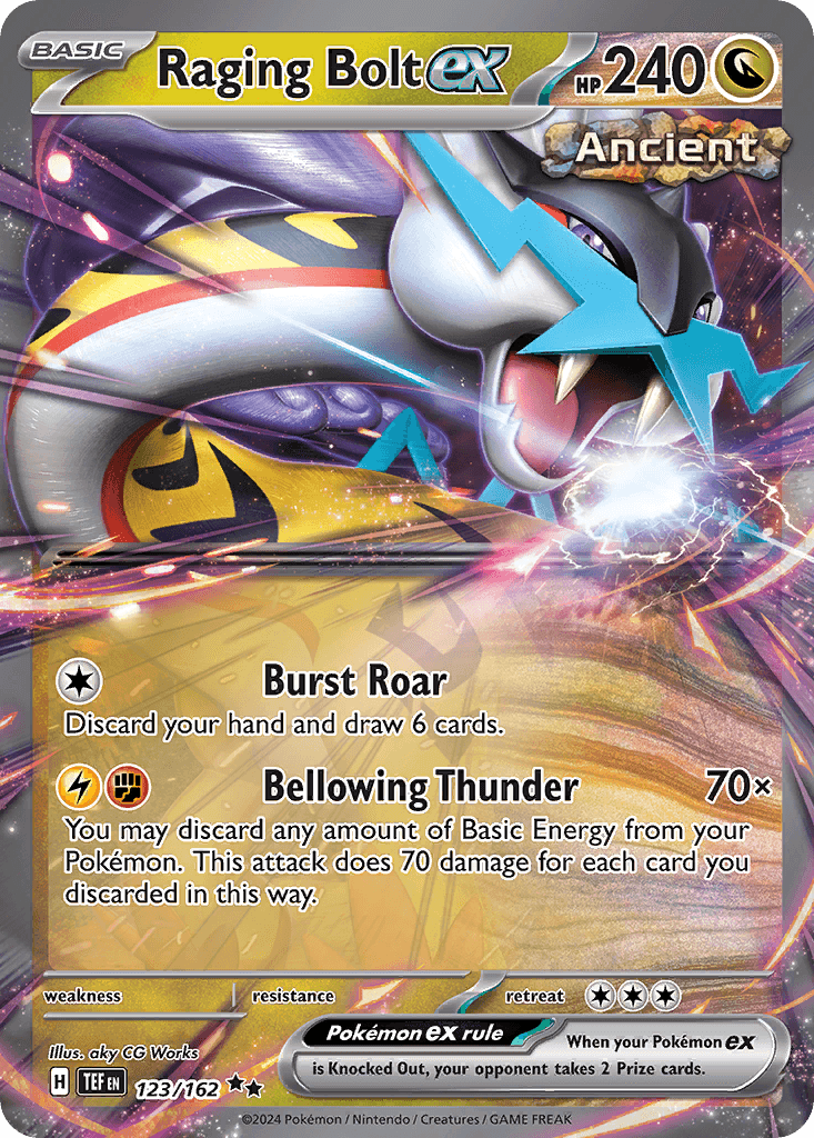Raging Bolt ex - 123/162 — Jumbo Cards Pokémon TCG card by aky CG Works