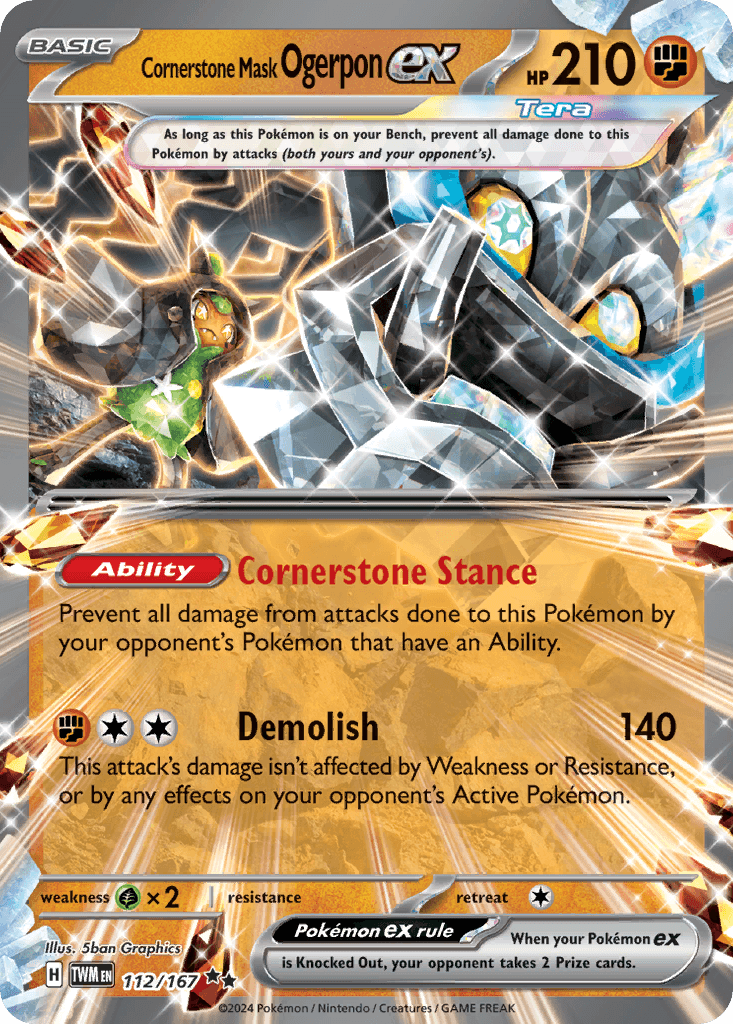 Cornerstone Mask Ogerpon ex — Prize Pack Series Cards Pokémon TCG card by 5ban Graphics